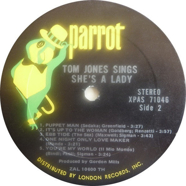 Tom Jones : Tom Jones Sings She's A Lady (LP, Album, Ter)