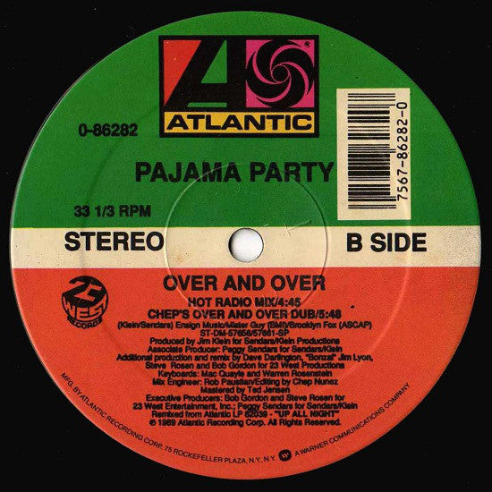 Pajama Party : Over And Over (12")