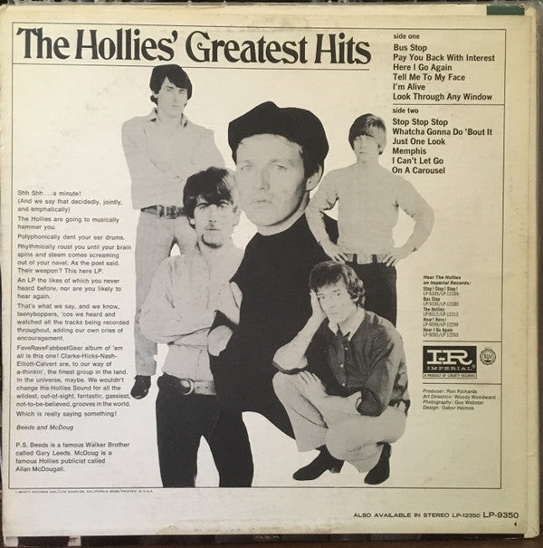 The Hollies : The Hollies' Greatest Hits (LP, Comp, Mono)