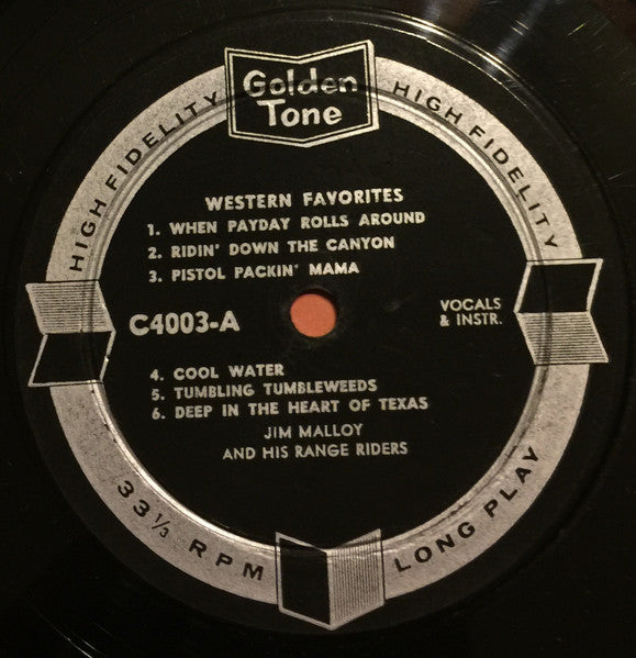 Jim Malloy And His Range Riders* : Western Favorites (LP)