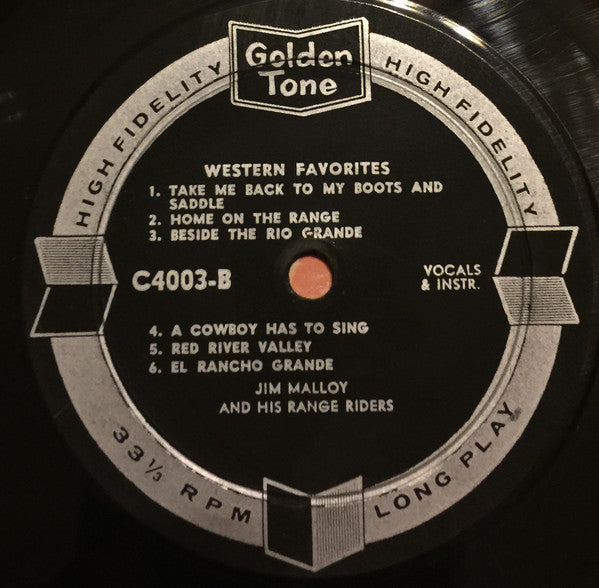Jim Malloy And His Range Riders* : Western Favorites (LP)