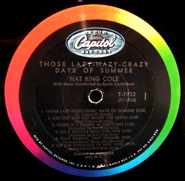 Nat King Cole : Those Lazy-Hazy-Crazy Days Of Summer (LP, Album, Mono)