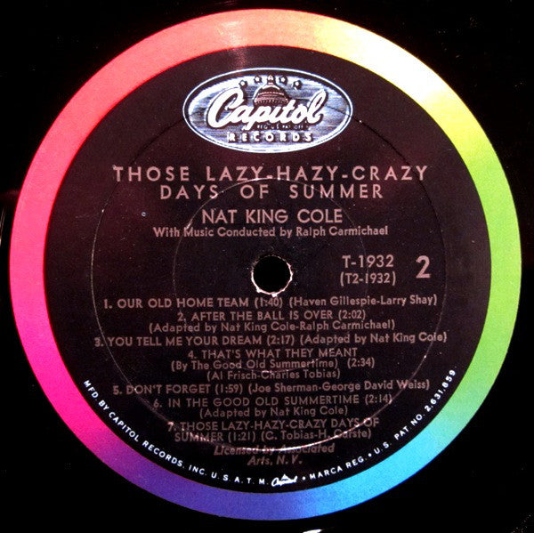 Nat King Cole : Those Lazy-Hazy-Crazy Days Of Summer (LP, Album, Mono)