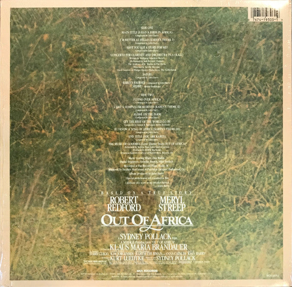 John Barry : Out Of Africa (Music From The Special Edition Motion Picture Soundtrack)  (LP, Album)