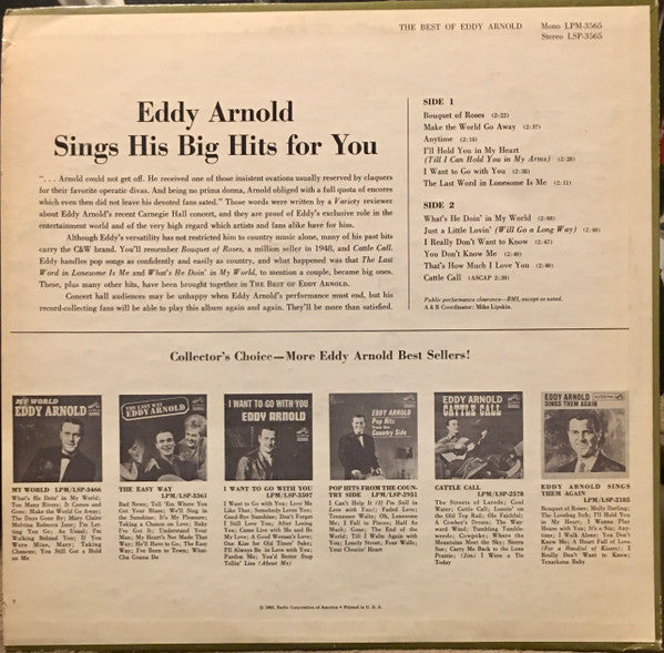 Eddy Arnold : The Best Of Eddy Arnold (LP, Comp, Mono, Hol)