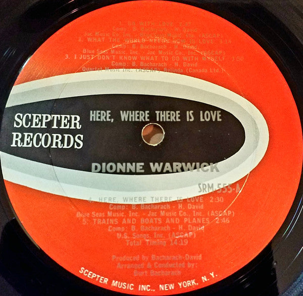 Dionne Warwick : Here Where There Is Love (LP, Album, Mono)