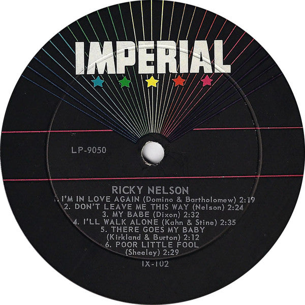 Ricky Nelson (2) : Ricky Nelson (LP, Album, Mono, Ind)