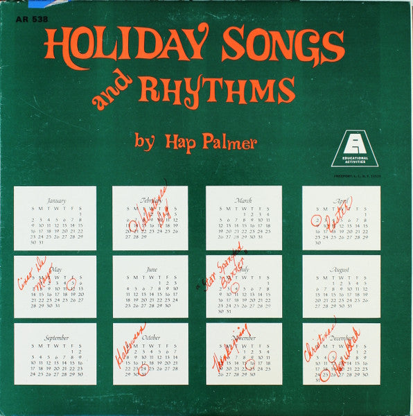 Hap Palmer : Holiday Songs And Rhythms (LP, Album, RE)