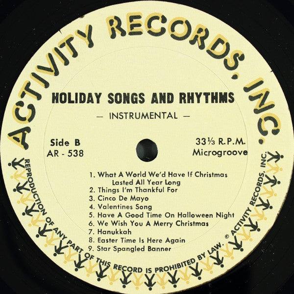Hap Palmer : Holiday Songs And Rhythms (LP, Album, RE)