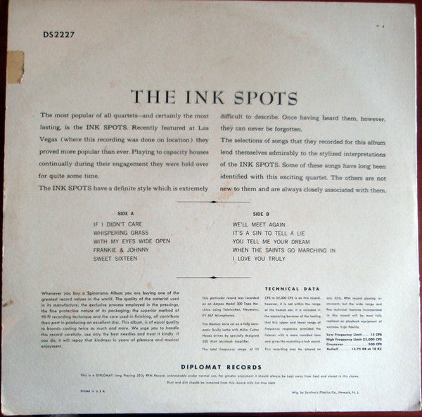 The Sensational Ink Spots : The Sensational Ink Spots (LP)