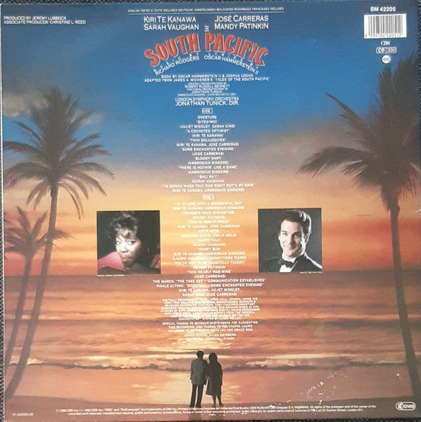 Rodgers & Hammerstein - Kiri Te Kanawa / José Carreras / Sarah Vaughan / Mandy Patinkin, Ambrosian Singers*, London Symphony Orchestra, Jonathan Tunick : South Pacific (LP, Album)