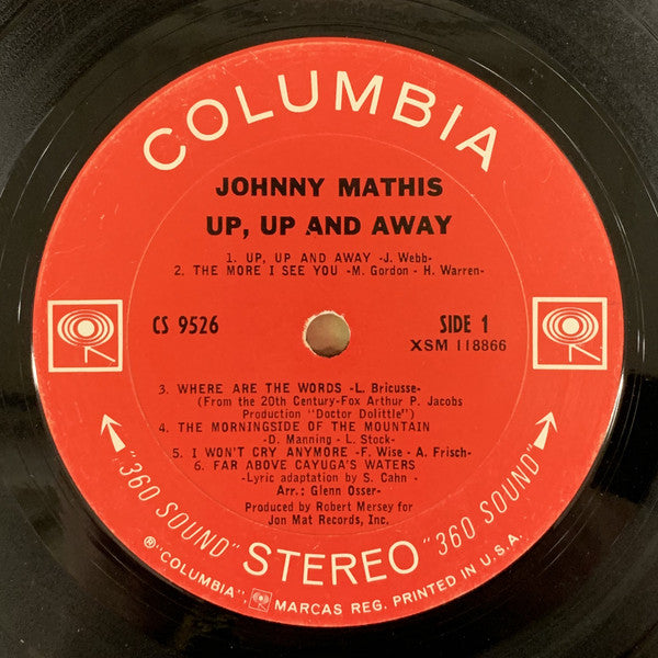 Johnny Mathis : Up, Up And Away (LP, Album, Ter)