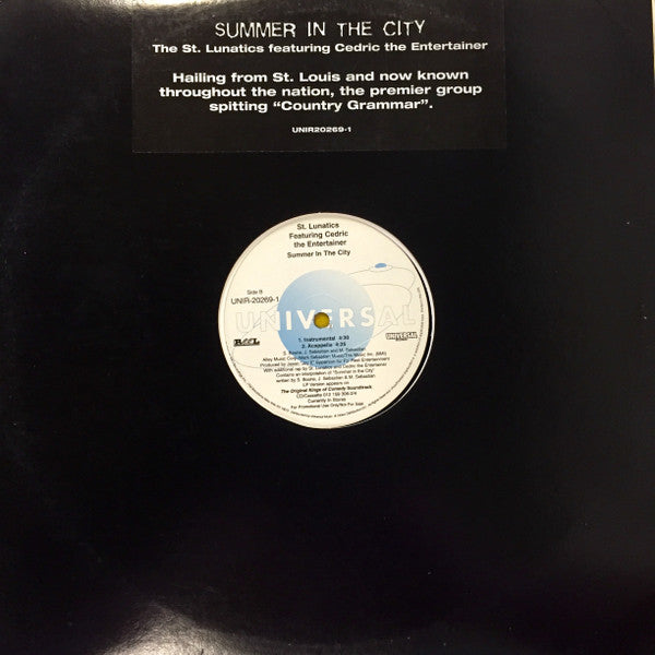 St. Lunatics Feat Cedric The Entertainer : Summer In The City (12", Promo)