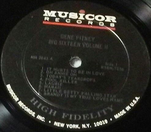 Gene Pitney : Gene Pitney's Big Sixteen Volume Two (LP, Comp, Mono, Ind)