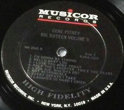 Gene Pitney : Gene Pitney's Big Sixteen Volume Two (LP, Comp, Mono, Ind)