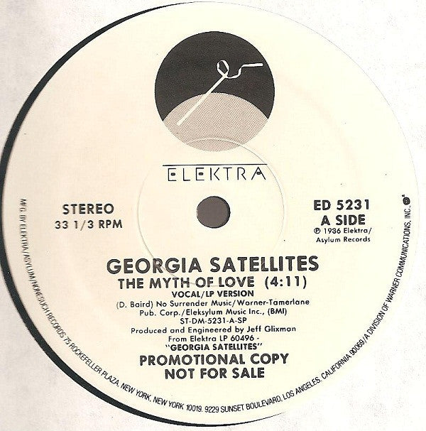 Georgia Satellites* : The Myth Of Love (12", Single, Promo)