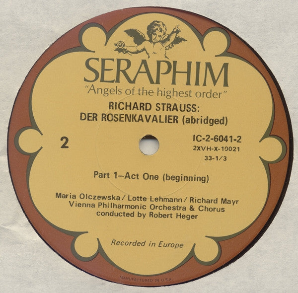 Richard Strauss, Lotte Lehmann, Elisabeth Schumann, Maria Olszewska (2), Richard Mayr, Vienna Philharmonic*, Vienna State Opera Chorus*, Robert Heger : Der Rosenkavalier (Abridged) (3xLP, Mono + Box)