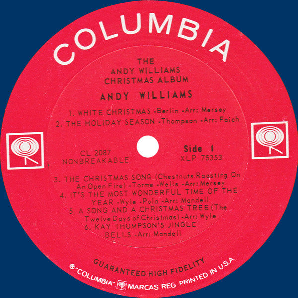 Andy Williams : The Andy Williams Christmas Album (LP, Album, Mono)