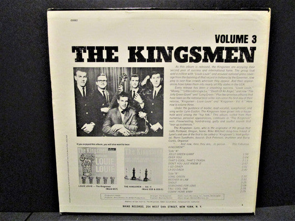 The Kingsmen : The Kingsmen Volume 3 (LP, Album, Pit)