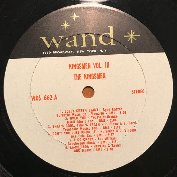 The Kingsmen : The Kingsmen Volume 3 (LP, Album, Pit)