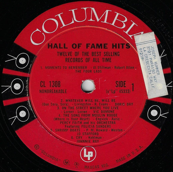 Various : Hall Of Fame Hits (LP, Comp, Mono)