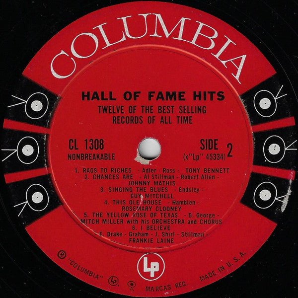 Various : Hall Of Fame Hits (LP, Comp, Mono)