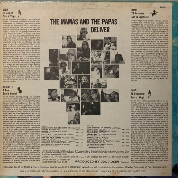 The Mamas & The Papas : The Mamas & The Papas Deliver (LP, Album, Mon)