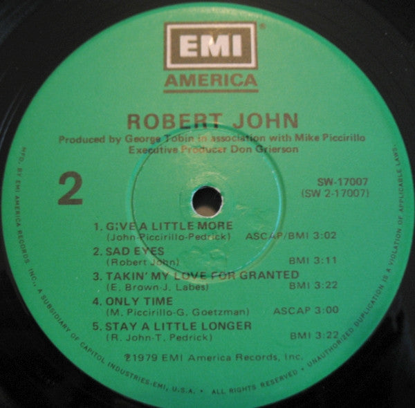 Robert John : Robert John (LP, Album, Win)