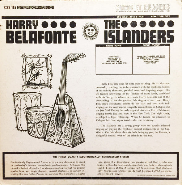 Harry Belafonte / The Islanders (6) : Harry Belafonte Sings Five Early Songs / Calypso In The Sun (LP)