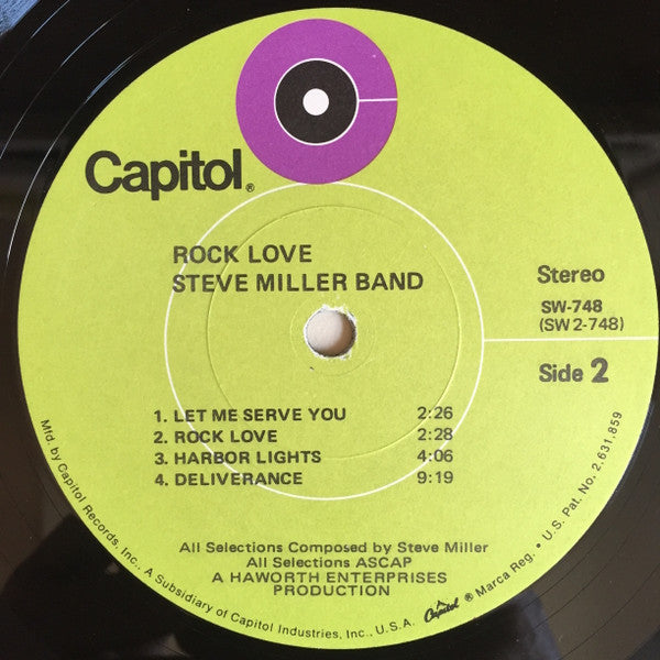 Steve Miller Band : Rock Love (LP, Album, Los)