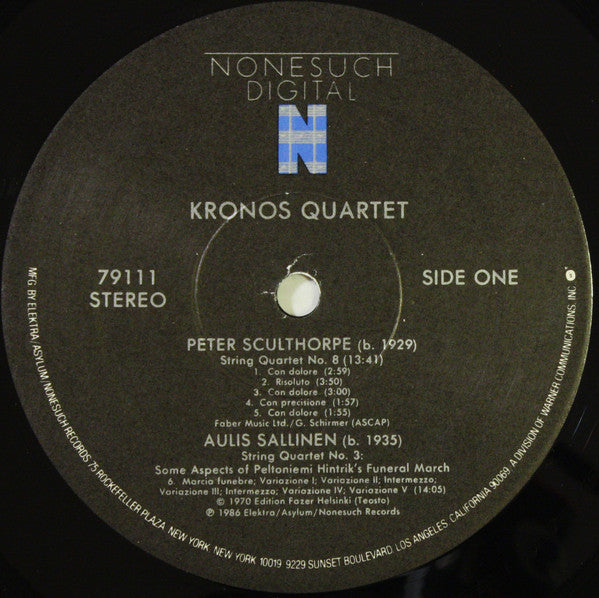 Kronos Quartet : Kronos Quartet (LP, Album)