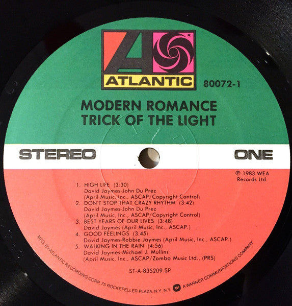 Modern Romance : Trick Of The Light (LP, Album)
