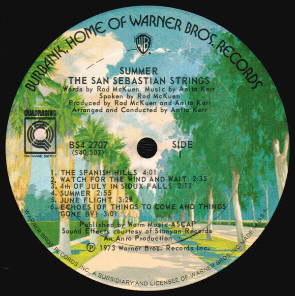 The San Sebastian Strings : Summer (LP, Album, Quad)