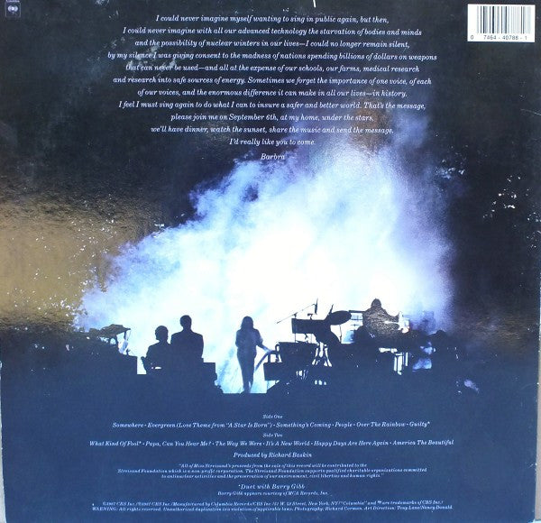 Barbra Streisand : One Voice (LP, Album, Car)