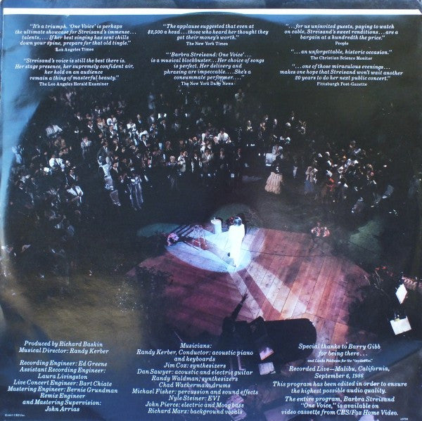 Barbra Streisand : One Voice (LP, Album, Car)