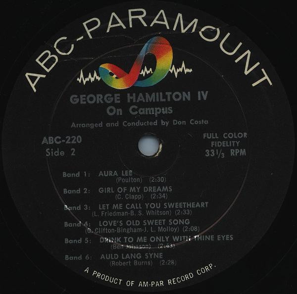 George Hamilton IV : On Campus (LP, Album, Mono)