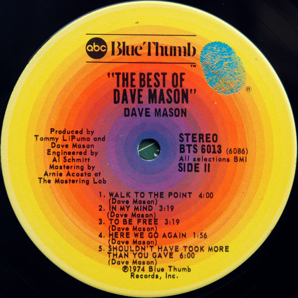 Dave Mason : The Best Of Dave Mason (LP, Comp, RP, Ter)