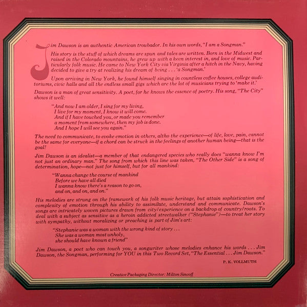 Jim Dawson (2) : The Essential...Jim Dawson (2xLP, Comp)