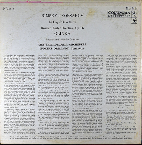 Rimsky-Korsakov* - The Philadelphia Orchestra, Eugene Ormandy : Le Coq D'or (LP, Album, Mono)