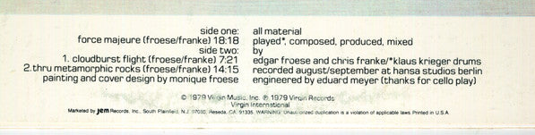 Tangerine Dream : Force Majeure (LP, Album, RE)