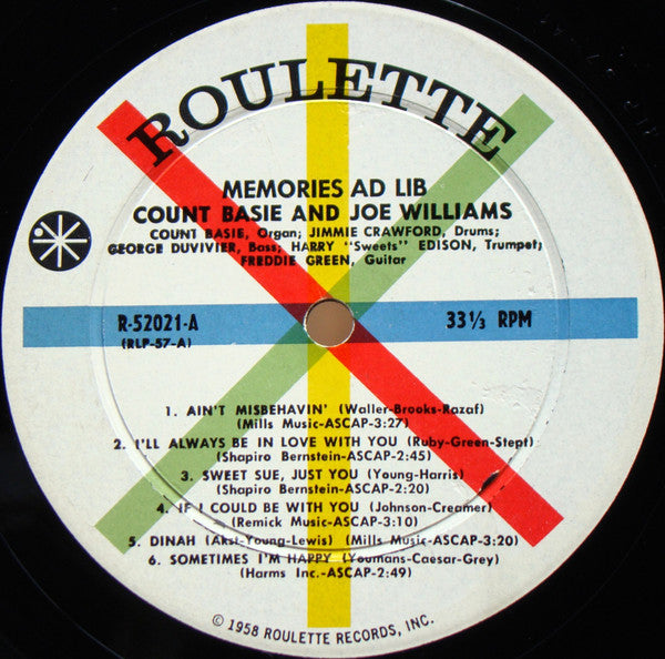 Joe Williams / Count Basie : Memories Ad-Lib (LP, Album, Mono)