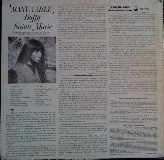 Buffy Sainte-Marie : Many A Mile (LP, Album, RP, Pit)