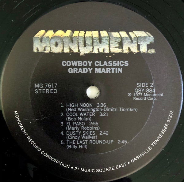 Grady Martin : Cowboy Classics (LP, Album, Ter)