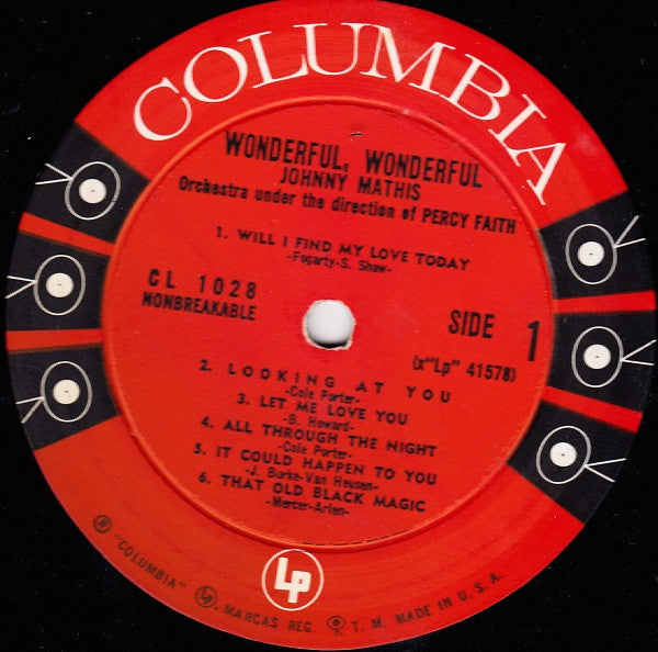 Johnny Mathis : Wonderful! Wonderful! (LP, Album, Mono)