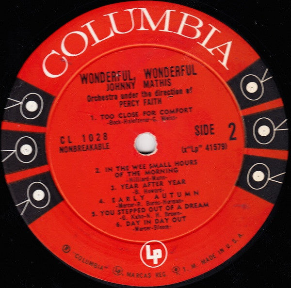 Johnny Mathis : Wonderful! Wonderful! (LP, Album, Mono)