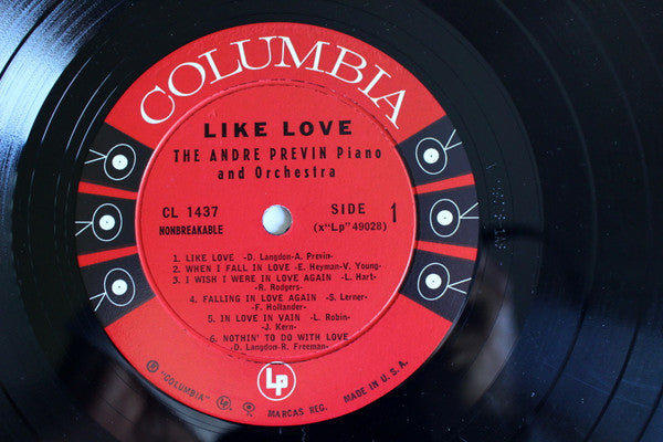 Andre Previn* : Like Love (LP, Album, Mono)