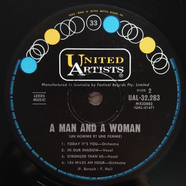 Francis Lai : A Man And A Woman ("Un Homme Et Une Femme") Original Motion Picture Sound Track (LP, Mono)