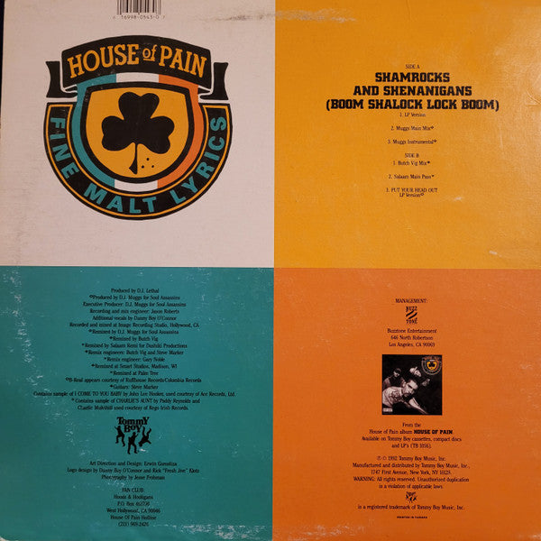 House Of Pain : Shamrocks And Shenanigans (Boom Shalock Lock Boom) (12", Single)