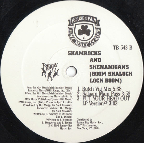 House Of Pain : Shamrocks And Shenanigans (Boom Shalock Lock Boom) (12", Single)