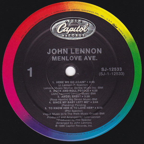John Lennon : Menlove Ave. (LP, Album)